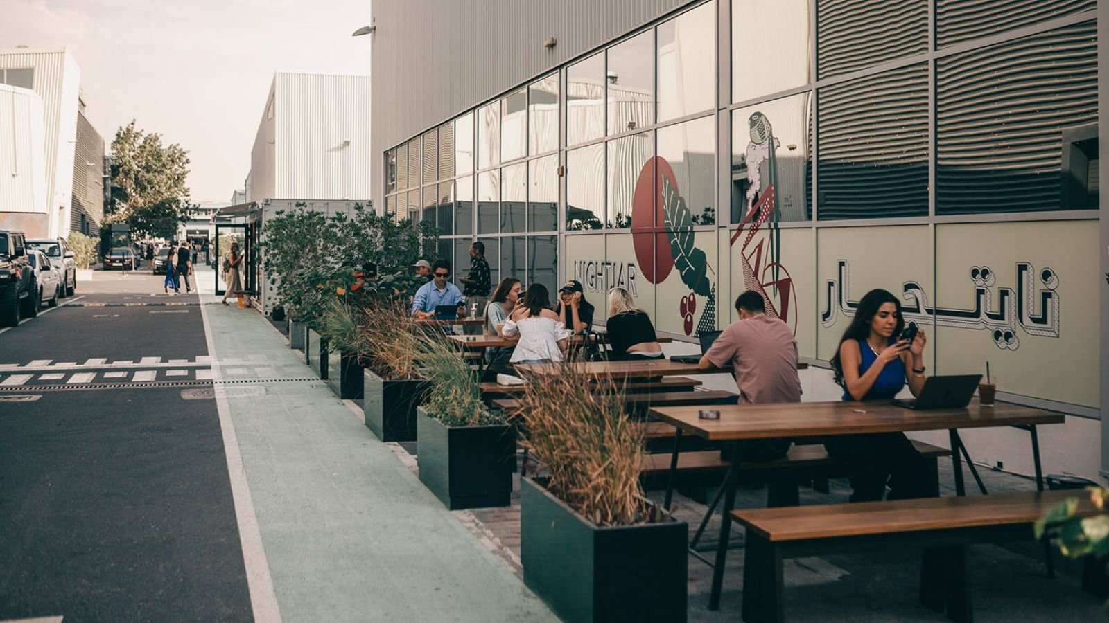 Café seating at Alserkal Avenue Dubai