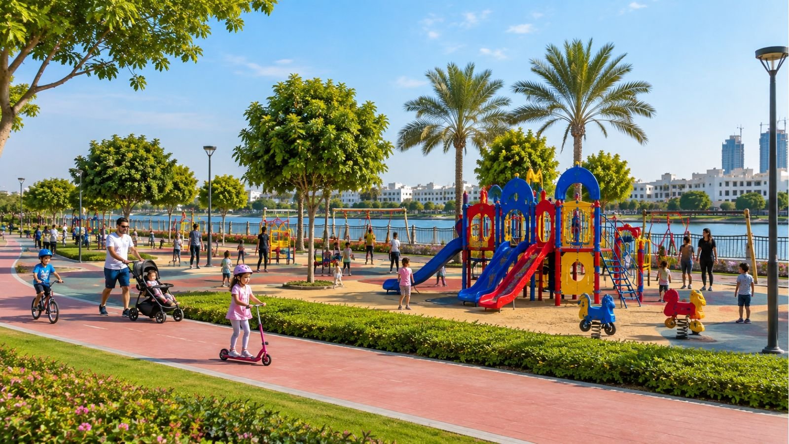 Illustrative image of Al Quoz Pond Park play area