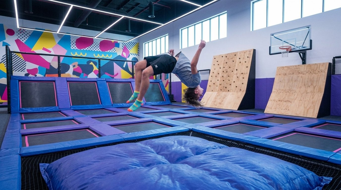 trampoline park freestyle airbag